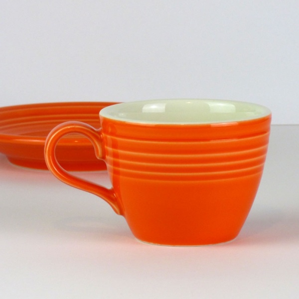 Mandarin orange coffee cup without saucer