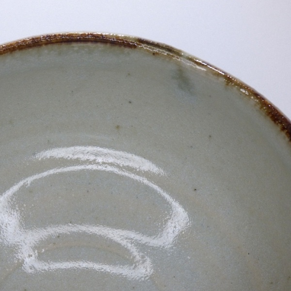 Close up of interior and edge of tea bowl