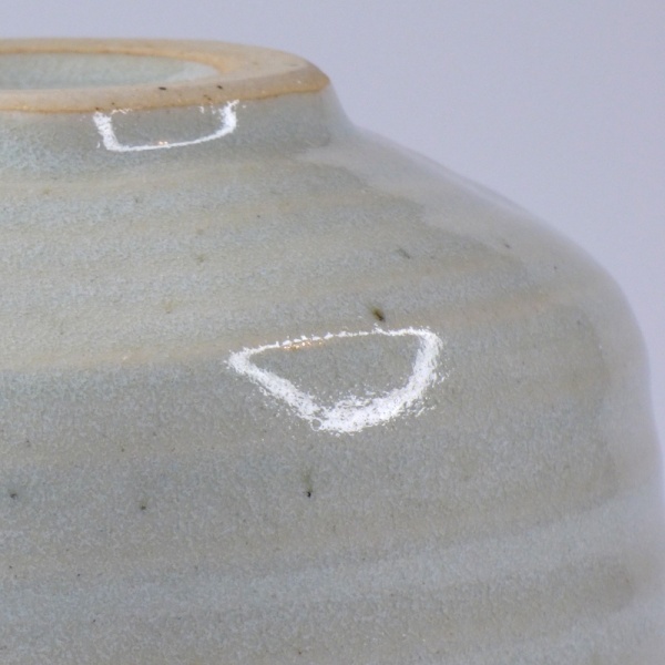 Close up of underside of Japanese tea bowl