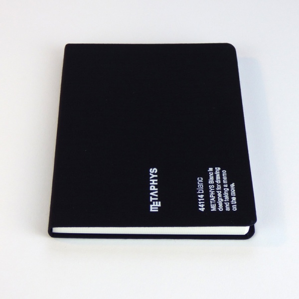 METAPHYS blanc notebook front cover in black