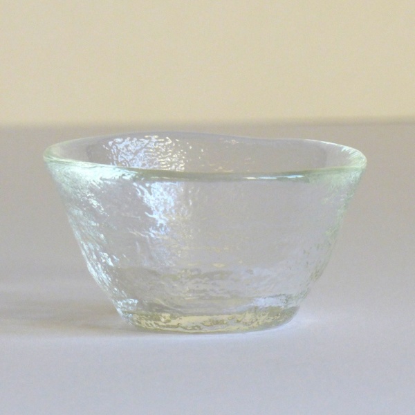 Mt Fuji clear glass sake cup