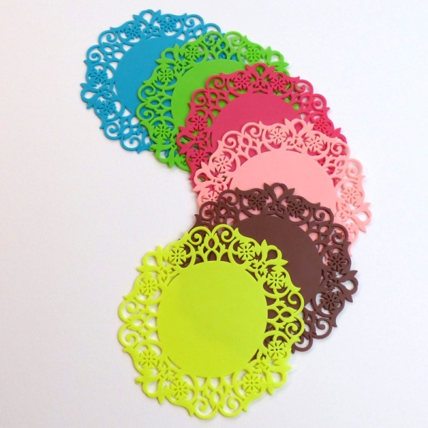 Silicone lace coaster - multi colours