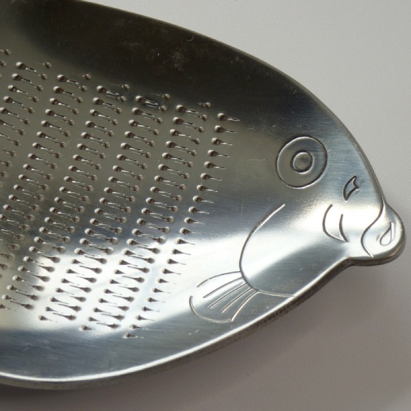 Close up of stainless steel Japanese grater