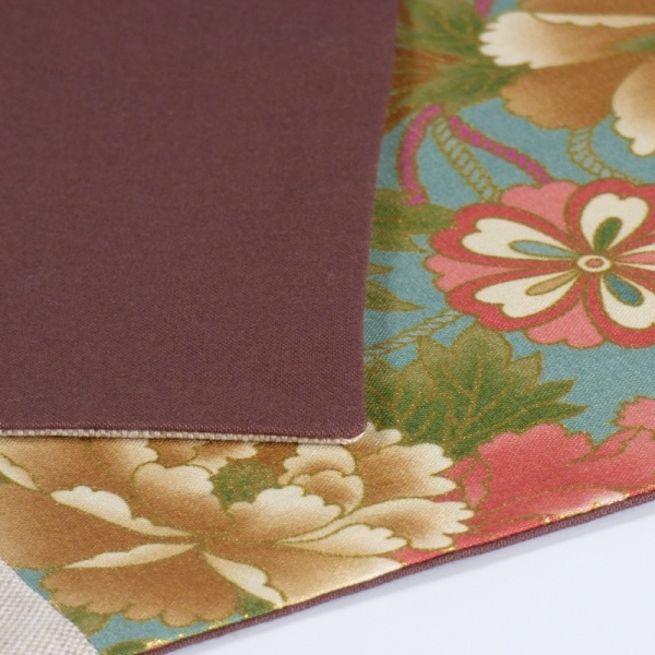 Close up of neat seams on Japanese fabric placemat