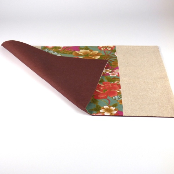 Plain backing on Japanese fabric placemat