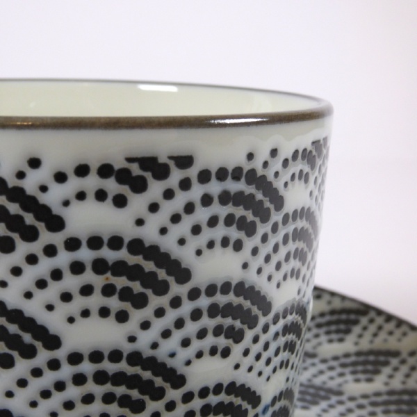 Qinghai wave coffee cup pattern close up