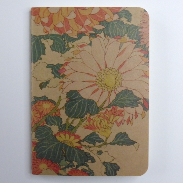 Front cover of chrysanthemum design Japanese notebook