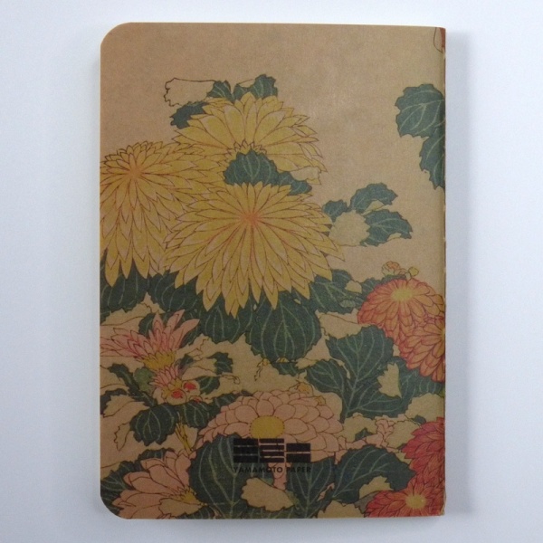Back cover of chrysanthemum design Japanese notebook