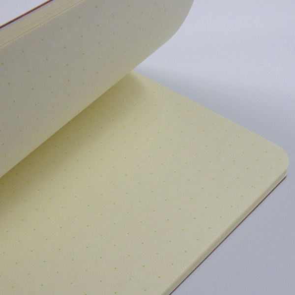 Blank inner pages of Japanese notebook with light dot grid