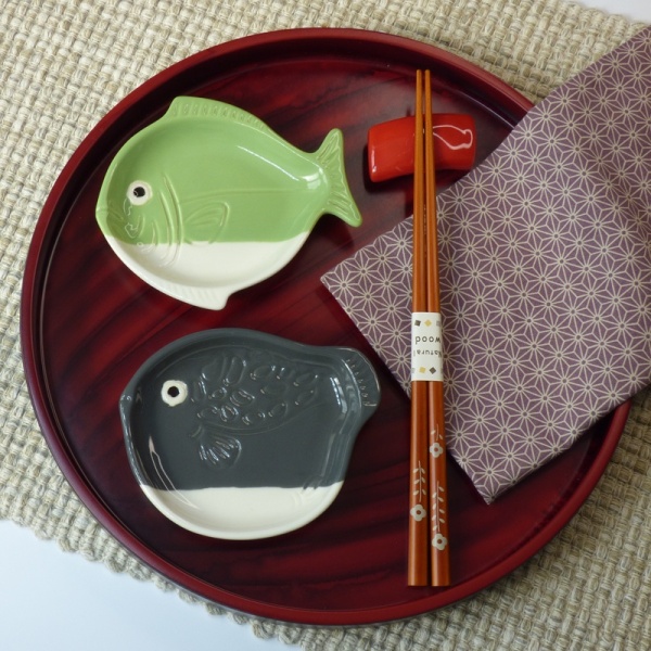 Fugu and Yellowtail mini dishes on serving tray