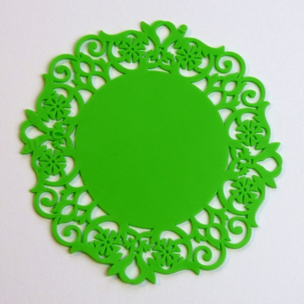 Silicone lace coaster - green