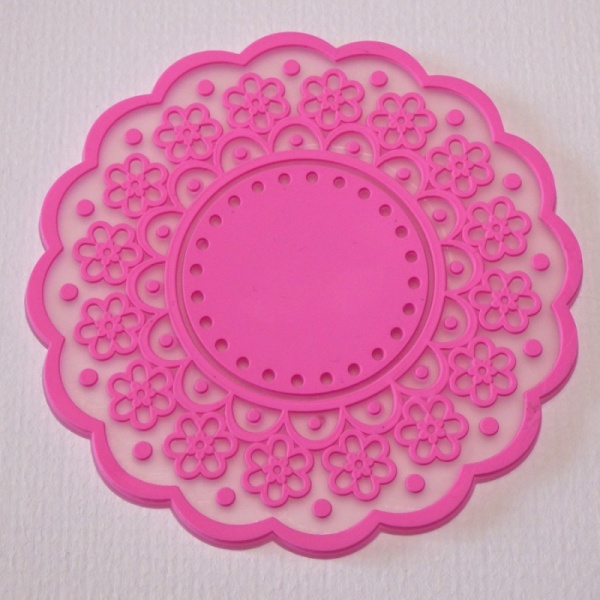 Silicone lace pattern coaster - Bikini Pink
