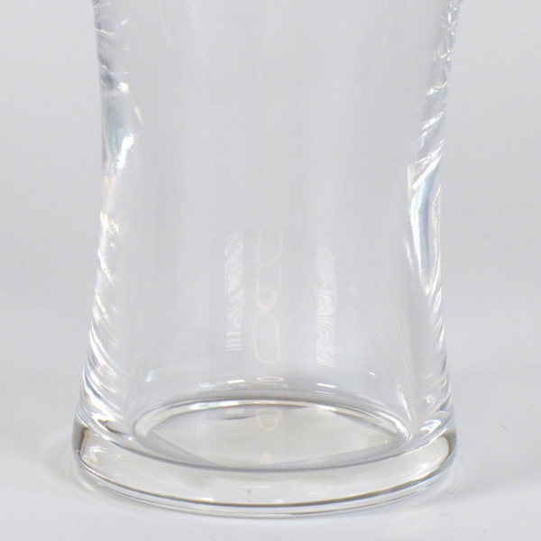 Close up of base of Japanese beer glass