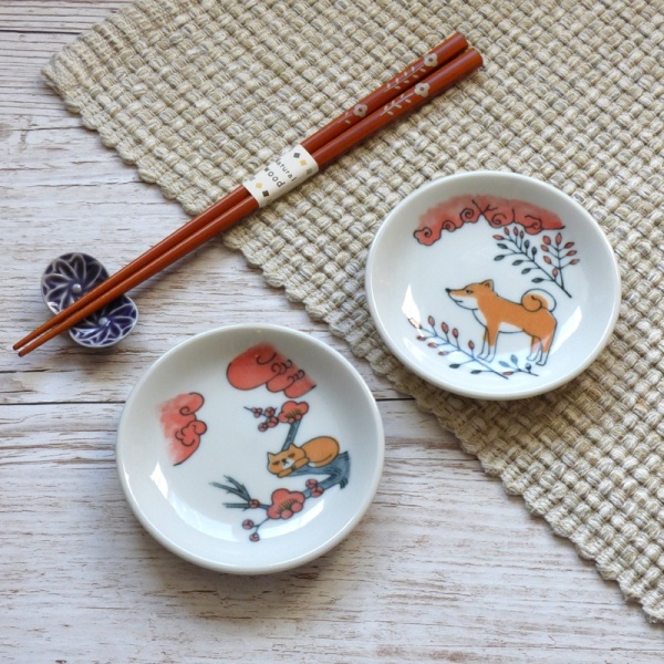 Two animal themed soy sauce mini dishes
