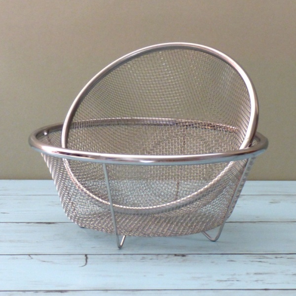 Set of two small Japanese stainless steel sieves