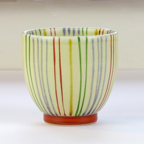 Japanese teacup with striped design