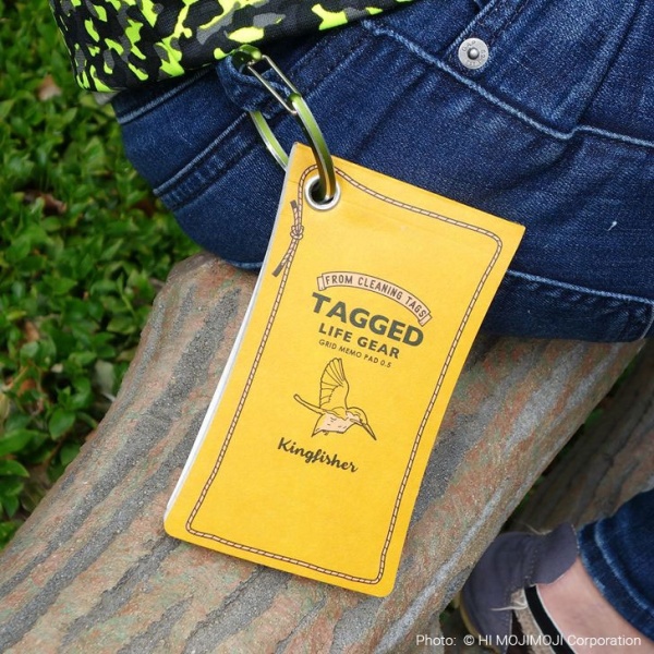 'Tagged Life Gear' Japanese notepad attached to jeans belt
