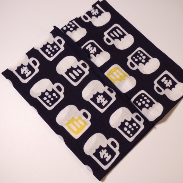 Beer glass pattern tenugui cloth