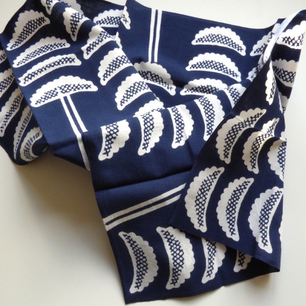Dark blue gyoza design tenugui cloth