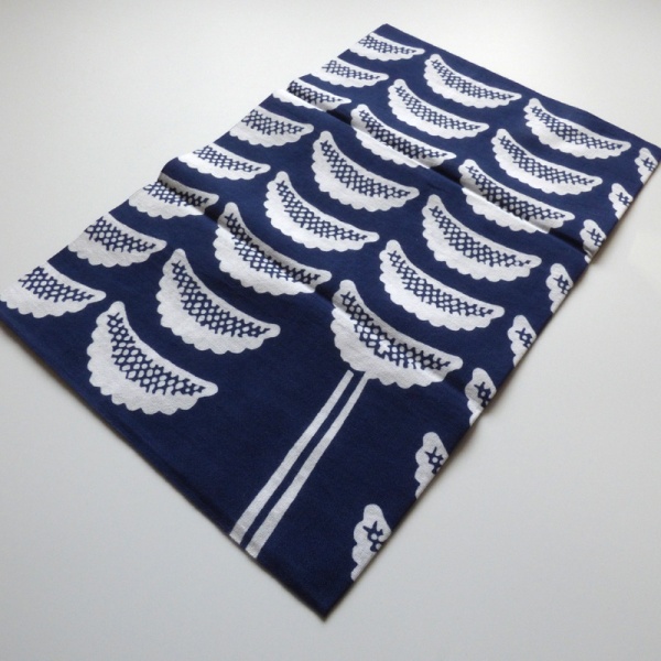 Dark blue gyoza design tenugui cloth