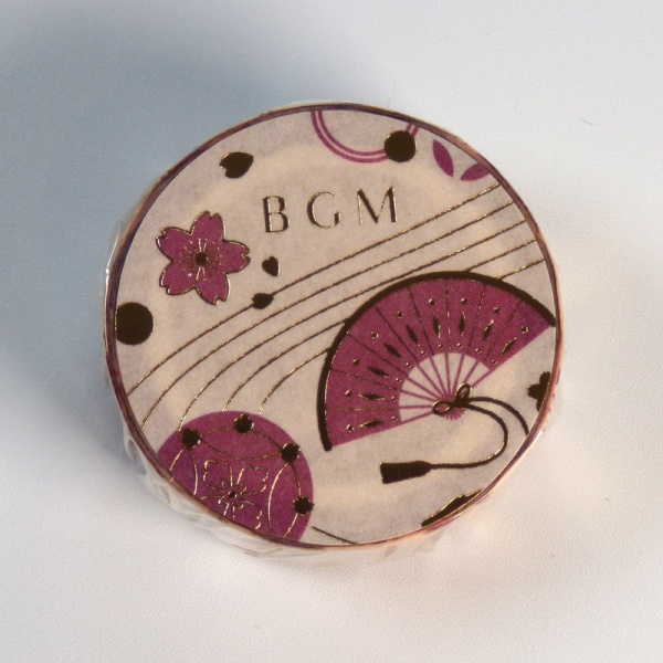 Japanese washi tape in pink and gold fan design