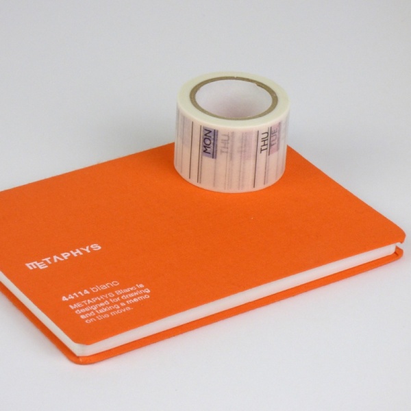 Schedule Book Masking Tape with orange notebook