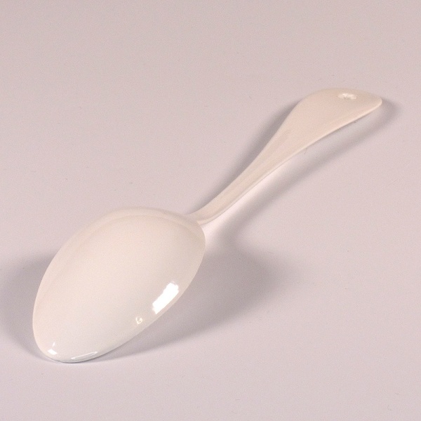 White enamel dessert spoon