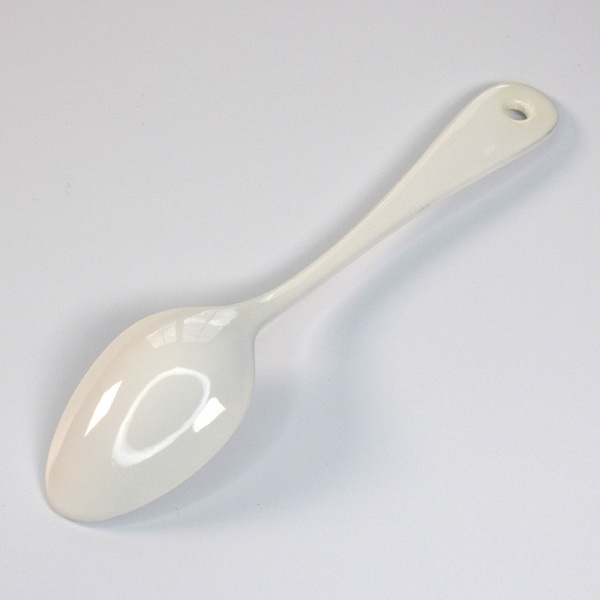 White enamel teaspoon