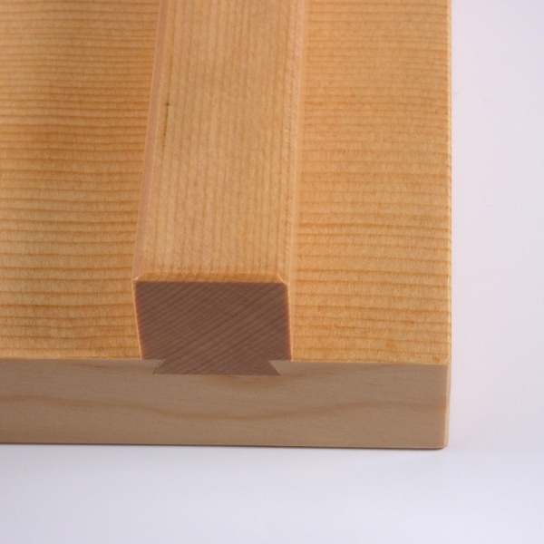 Close up of rectangular wooden serving platter