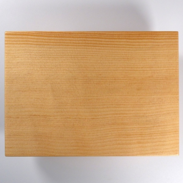 Top of square wooden serving plate