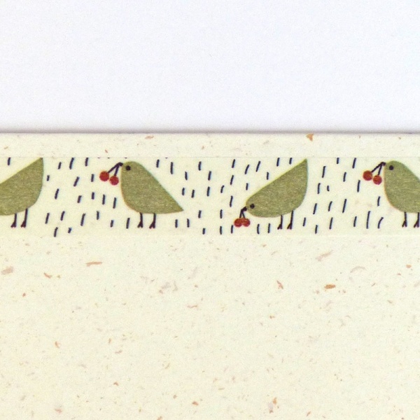 Close up of green birds washi tape