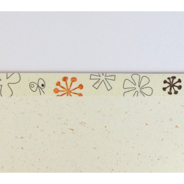 Close up of 'Tefutofu' flower pattern washi tape