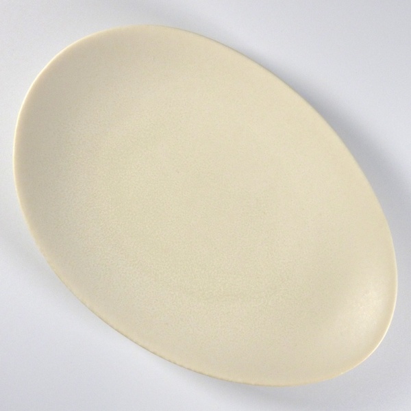 Japanese white oval saucer side plate