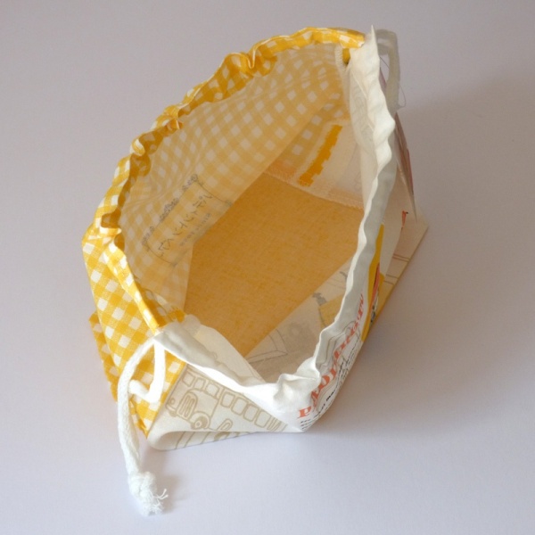 Inside of 'Paddington Bear' cotton bento bag