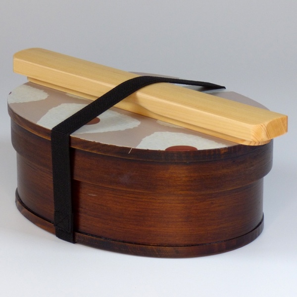 Wooden chopsticks in case with bento box