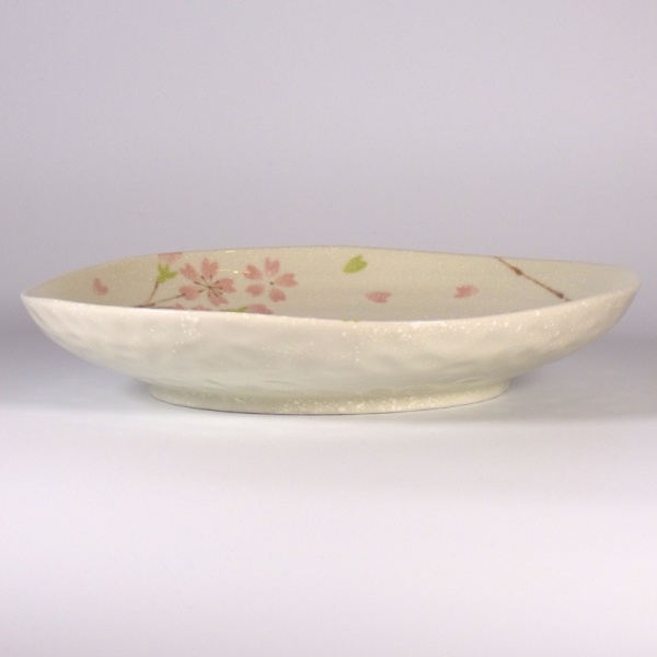 Large ceramic plate with sakura / cherry blossom design