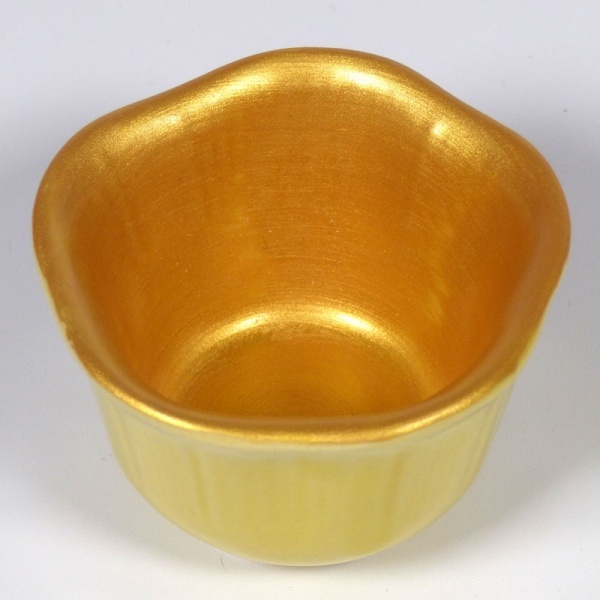 Yellow mini dish with gold interior