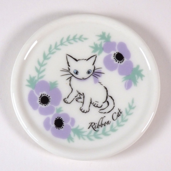 Ceramic lid of the 'Anemones' cat design tea mug