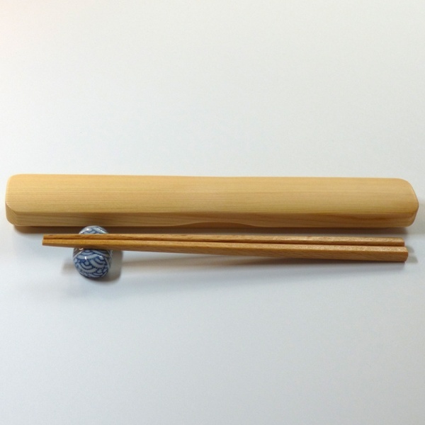 Wooden chopsticks with individual box and chopsticks rest