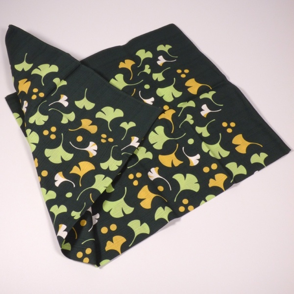 Unfolded green furoshiki cloth
