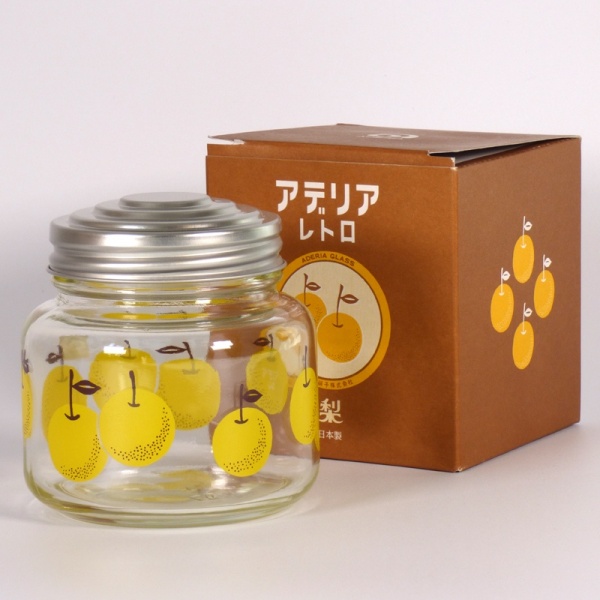 Nashi Pear design glass storage jar with fancy box