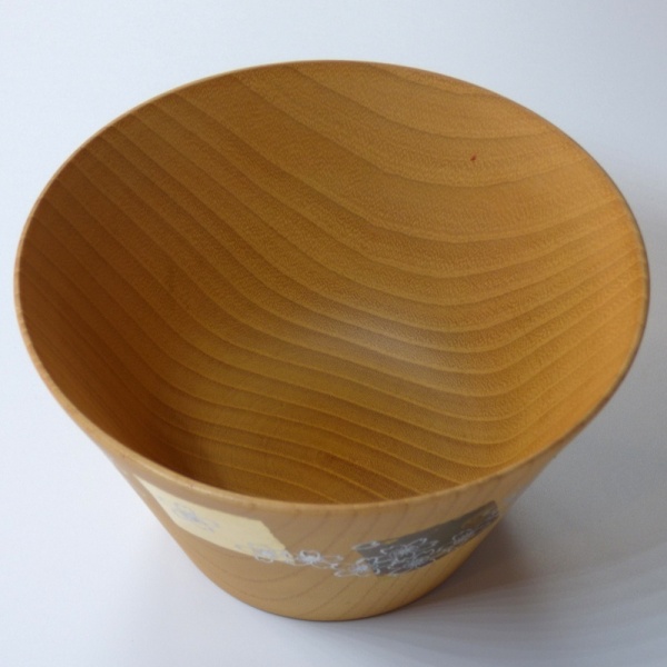 Interior surface of natural wood Japanese bowl