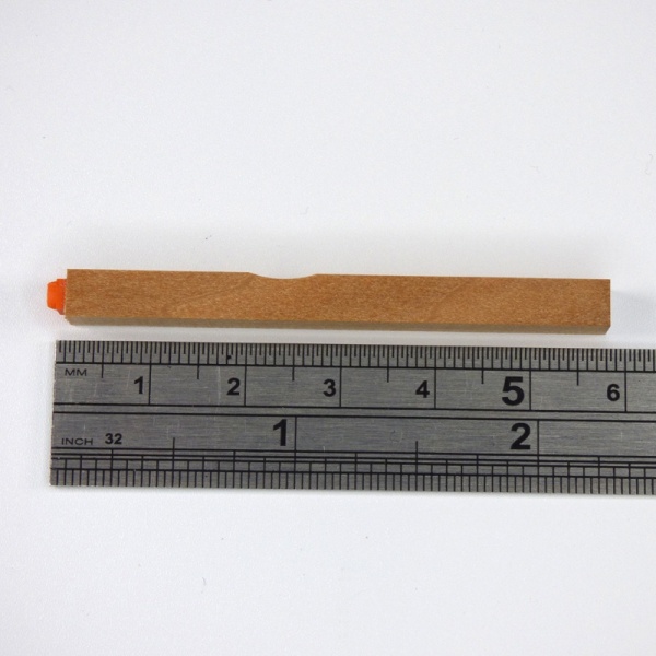 Single hiragana stamp with ruler to show the size