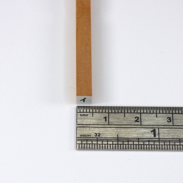 Single katakana stamp with ruler to show the size