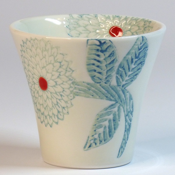 Blue Dahlia Japanese teacup