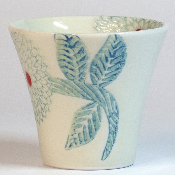 Blue Dahlia Japanese teacup