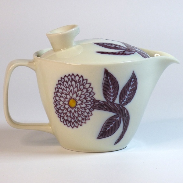 Purple Dahlia Japanese kyusu teapot with infuser