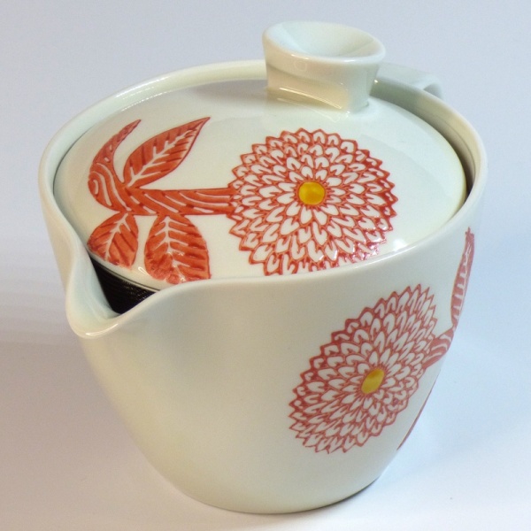 Red Dahlia Japanese teapot with infuser