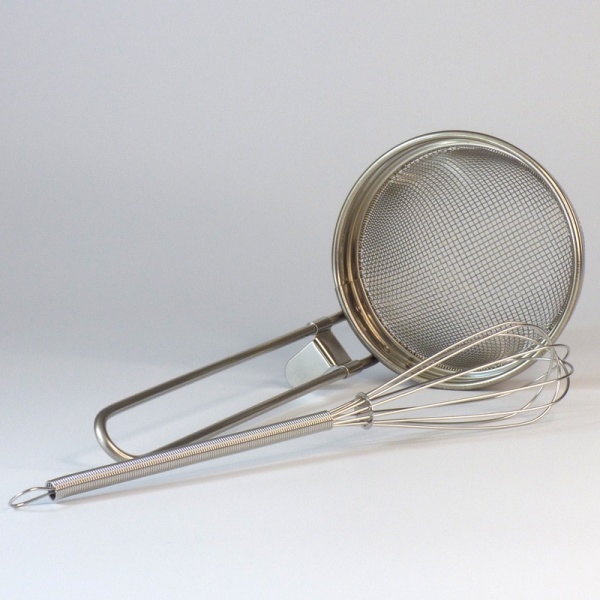 Misokoshi stainless steel miso sieve and whisk set