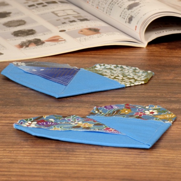 Table setting with Mountain River Japanese fabric coasters